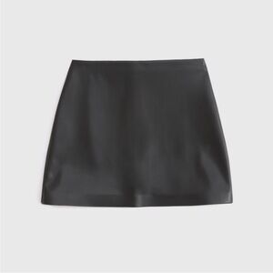 Abercrombie & Fitch Black Faux Leather Mini Skirt